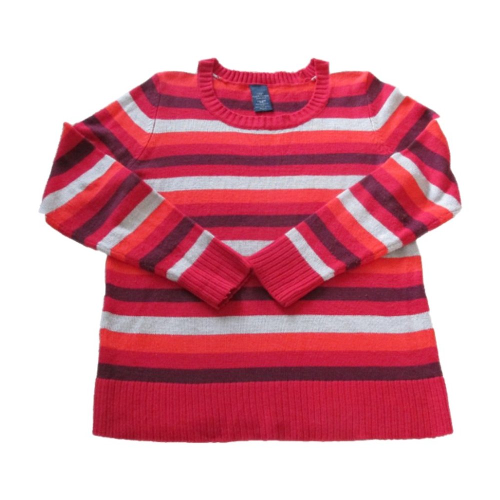 Faded Glory Pullover Sweater Womens Size 2XL (20) Red Stripe Long Sleeve‎ Shirt